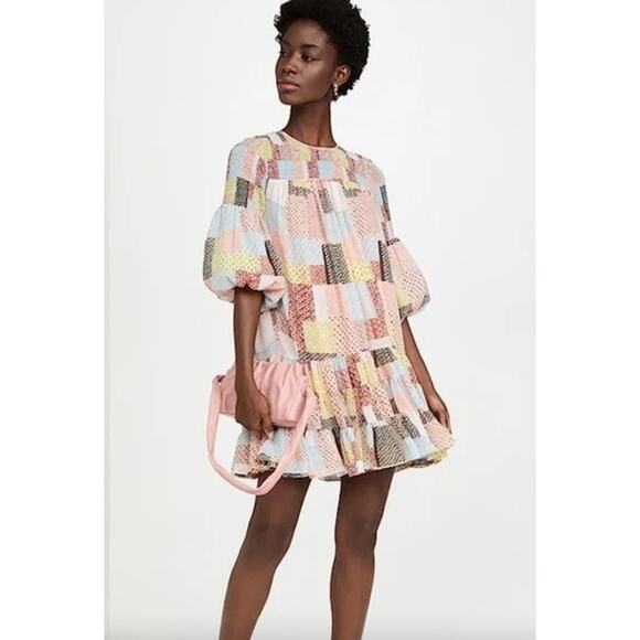 Cinq à Sept Dresses & Skirts - Cinq A Sept Patchwork‎ Rika Swing Dress Womans 6 whimsy babydoll